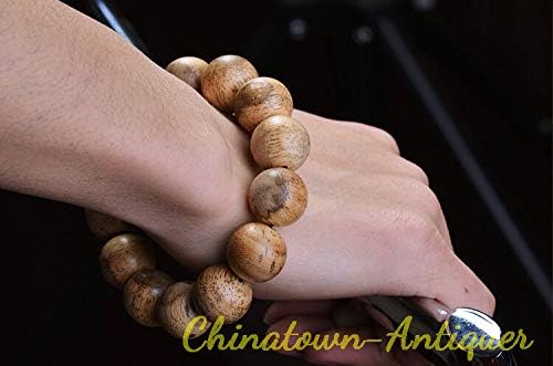 GLW HaiNan 18 Mm Natural Wild Agarwood Aloewood Mala Meditation Prayer Beads #3057