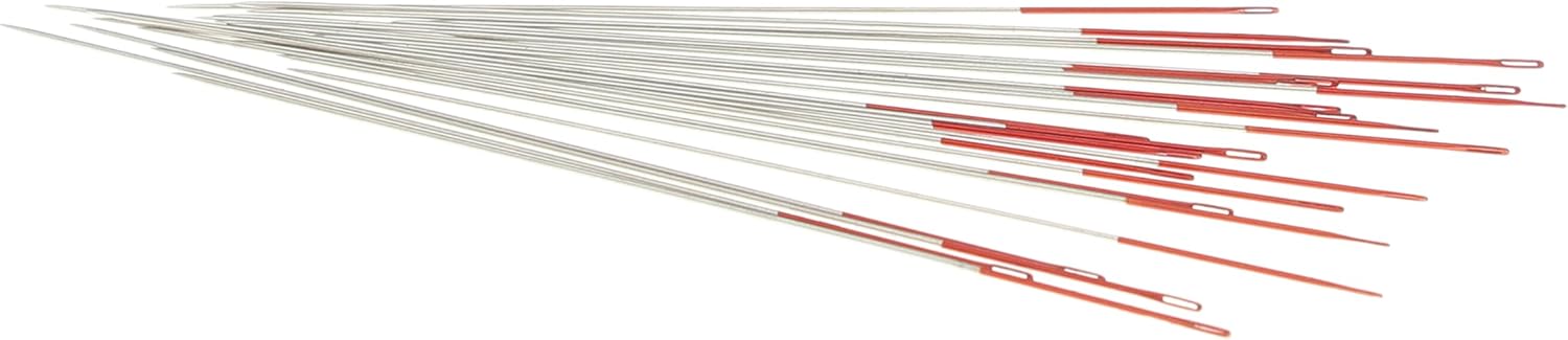 The Beadsmith ColorEYES Beading Needles, Size 12, 1 Bag/1000 Needles, Red Colored Tip for Easy Identification of Size, Use for Loom Weaving Bead Work, Off-Loom Stitch & Jewelry Making w/Seed Beads