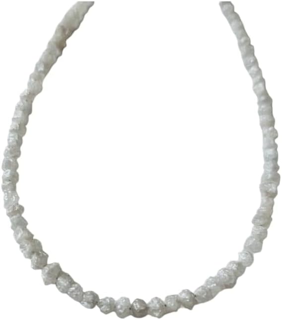 3.5-4.5mm White Gray Rough Diamond Beads, Raw White Diamond Beads, Uncut Loose Diamond Beads for Jewelry (5PCS To 10PCS Options) - PDD58, 3.5-4.5 MM Approx.