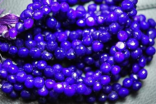 8 Inches, Very Finest Rare Amethyst Purple Chalceny Faceted Onion Drops Briolettes 7-8mm Long Code-HIGH-65299