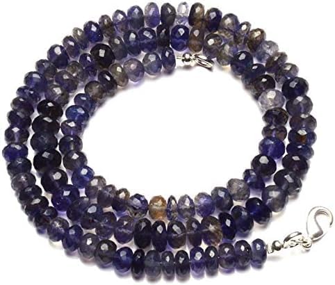 Hand_Crafted 22 Inch Natural Iolite 6-7 mm rondelle Faceted Beads for Jewelry Making -YO-NECK-20541