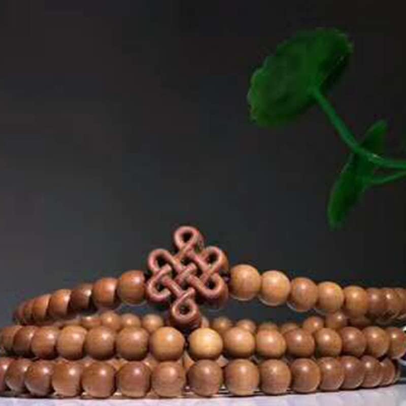 Mascot Wooden Crafts Wood Carving Art Wood Decoration Artwork 老山檀香手串中国结108颗 文玩手串念珠男女檀木佛珠手链(DIY不沉水8MM老山)