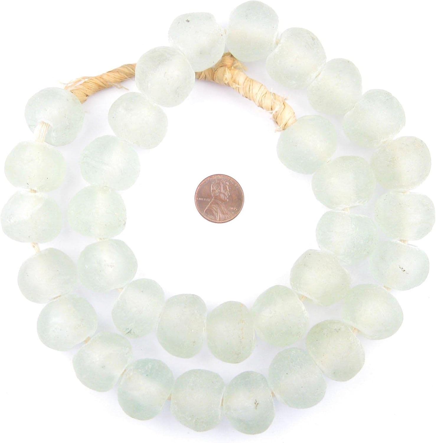 The Bead Chest - Jumbo Recycled Glass Beads Bundle (Clear Aqua & Clear)
