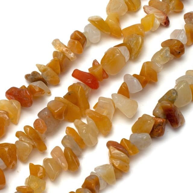 Natural Yellow Jade Chip Beads 32” Jewelry Making 50 Strand CHIK-STRD-87934
