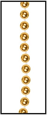 Beistle Gold Party Beads – 720 Pack, Small Round Plastic Bead Necklaces, Bulk Solid Color Celebration Wear & Event Accessories for Large New Year’s Eve Events, Parades, and Festive Décor, 33”