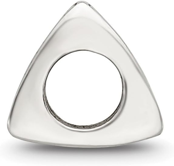 Solid 925 Sterling Silver Reflections Letter B Triangle Block Bead (8.2mm x 8.2mm)