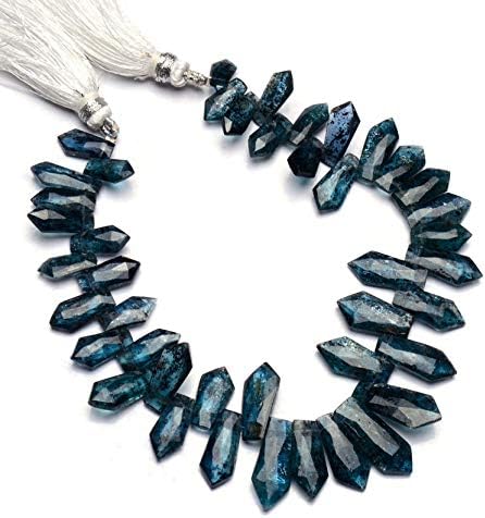 GEMZ 8 inch Strand of Natural Orissa India Imperial kyanite Bullet Shape Faceted Cut Blue Color briollete Beads for DIY Jewelry Making- Earring Necklace Bracelet.