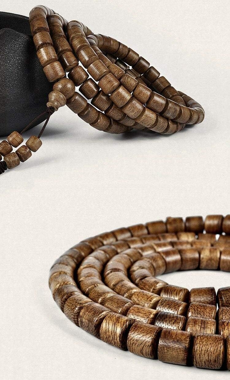 GLW Kalimantan Genuine Natural Wild Agarwood Aloewood 6mm MALA Prayer Beads # 4707