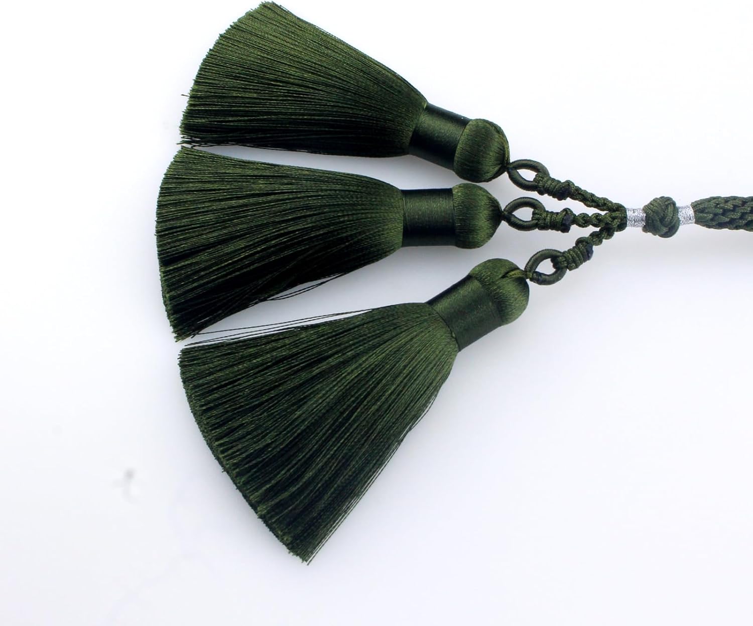 Muslims Islamic Dhikr 99 Tasbeeh Tasbih Prayer Beads, Green Jade Stone Beads with Tassel