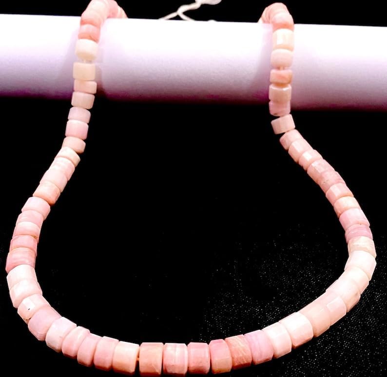 Natural Pink Opal rondelle Faceted Beads 6x7mm 16 inch Long String Jewelry Making Gemstone Beads for Necklace Bracelet