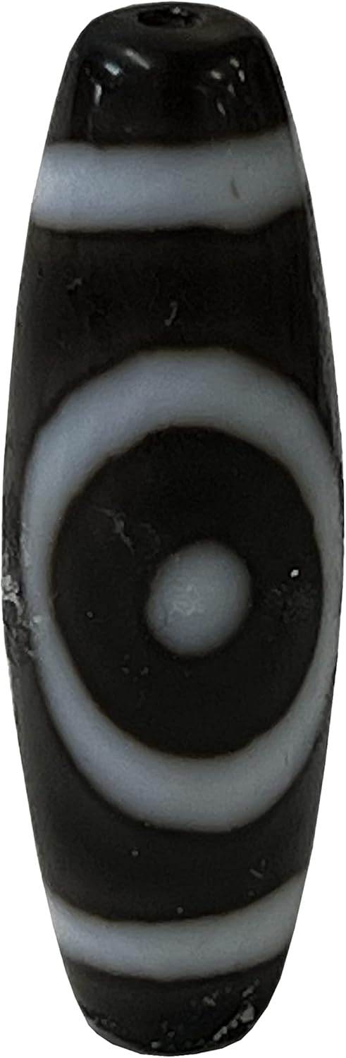 Chinese Handmade Agate Stone Pattern Oval Dzi Bead Pendant Aws2400