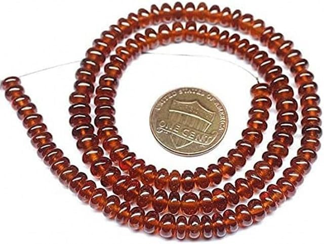 Natural Hessonite Garnet Smooth Rondelle Micro Craft Loose Beads 16