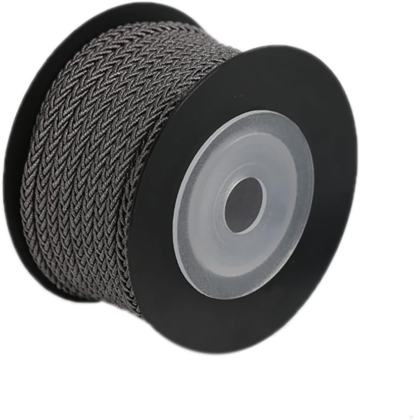 Beading String, Satin Nylon Trim Cord, Braided Cord Thread,Rattail, Macrame Thread String for Chinese Knotting, Kumihimo, Beading, Macrame, Jewelry Making, Sewing(Dark Grey)