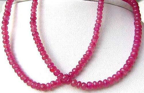 45cts AAA Gemmy Natural Pink Sapphire Bead Strand 103940A for Jewelry Making