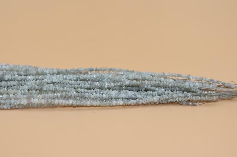 Natural Raw White Diamond Uncut Beads 3-4 mm Raw Diamond Beads Uncut Diamond Beads White Diamond Beads