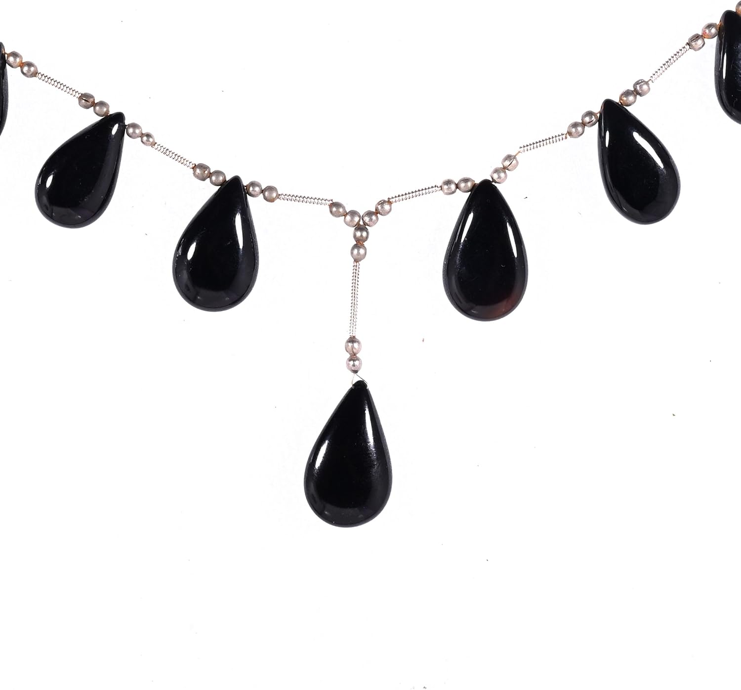 Natural Black Onyx Pear Briolette Beads Layout (23–18mm) | Smooth Polished Drop Shape Gemstone Strand for Jewelry Making, Necklaces, Earrings and Designer Crafts