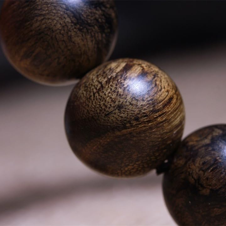 Natural Daraqan Agarwood 16mm Old Material Buddha Prayer Beads Nine Parts Sink Water