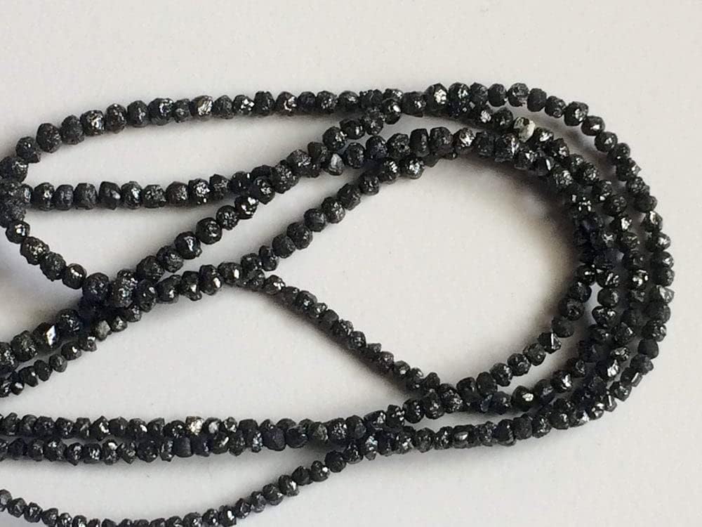 2-3mm Black Diamonds, Black Diamond Rondelles, Diamond Beads, Black Diamond Rondelle For Jewelry, Black Diamond Rondelle Beads (4IN To 16IN), 2-3 MM