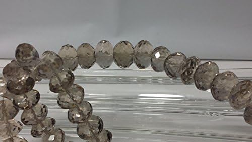 Light Smokey Quartz Hand Faceted Graduating Rondelle Beads 12.8-15.1mm 18 In. Strand