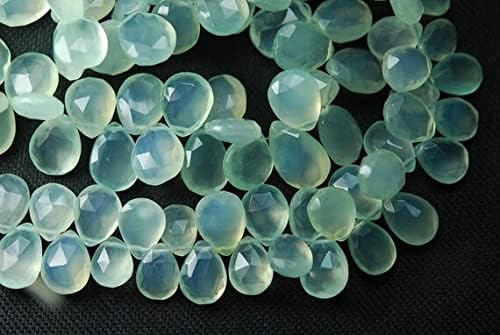 7 inch Strand of Natural Chalcedony 10-14mm pear Faceted briolette Beads for DIY Jewelry Making. |BRIO_01844