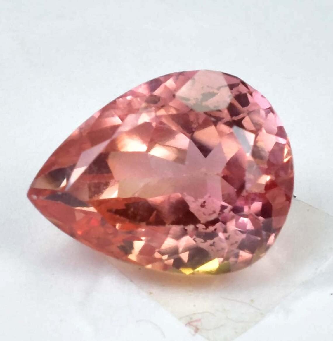 AAA+ Flawless Bi-Colour Ceylon Padparadscha Sapphire (GIT) Certified Loose Pear Cut Gemstone 10.35 Ct