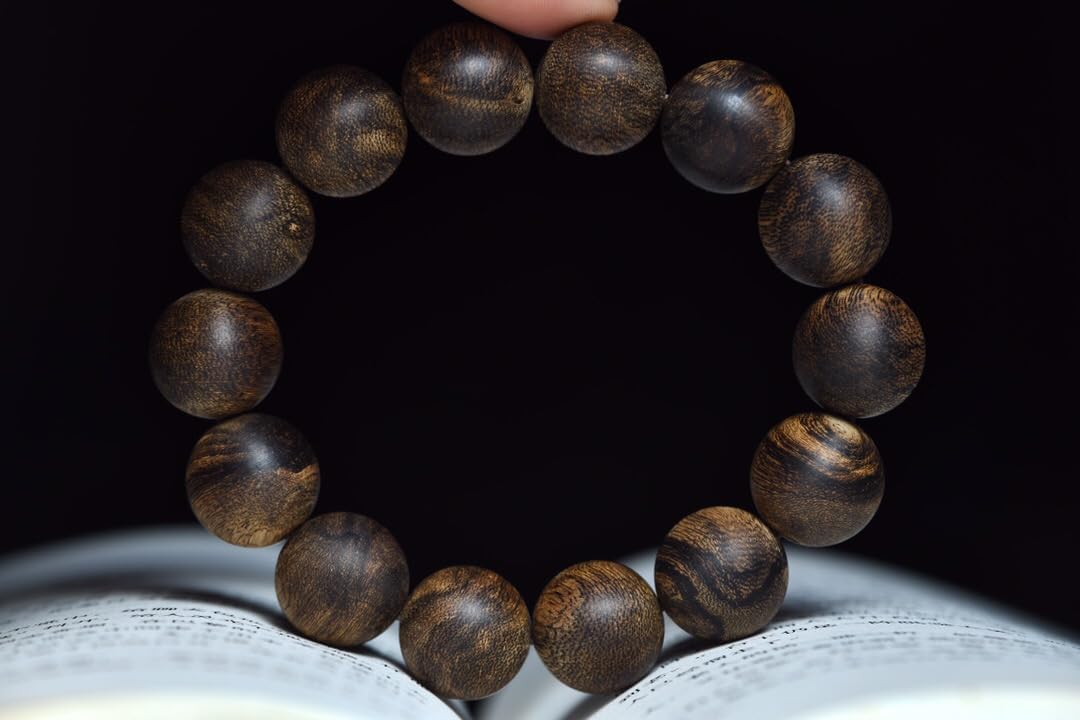Natural Daraqian Qinan Agarwood, Water-Sinking Grade 16mm, Full-Patterned, Oil-Rich, Explosive-Quality, Hand Beads, Old Material