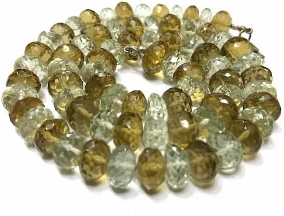 Natural Bear Quartz rondelle Faceted Beads 9x10 18 inch Long String Jewelry Making Gemstone Beads for Necklace Bracelet