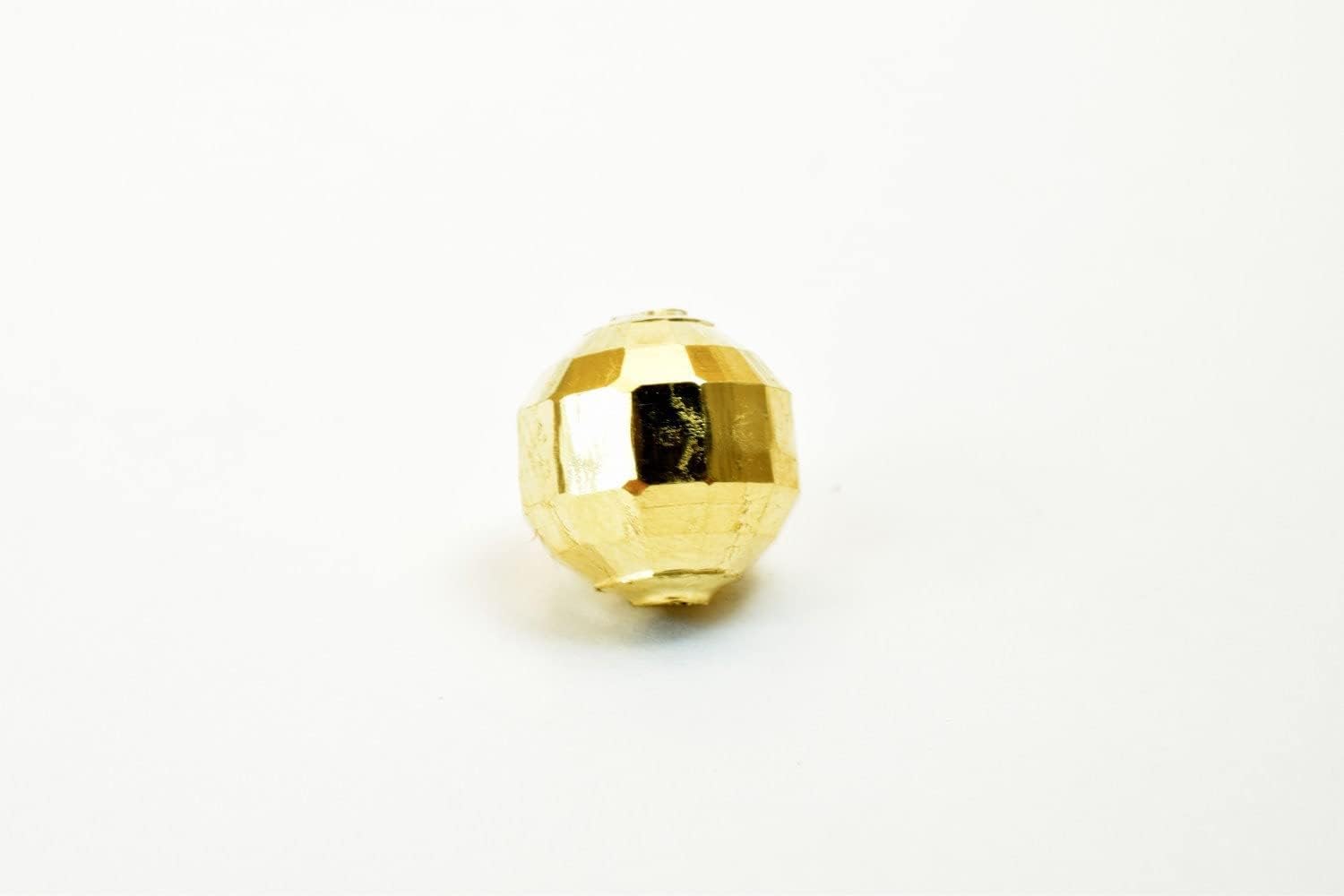 Beaded Jewelry 10mm 18K Gold Filled EP Diamond Cut Round Bead GF3364