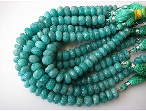 Amazonite Rondelle Bead, Faceted Rondelle Beads, Gemstone Beads, 9mm Beads, 8 Inch Strand