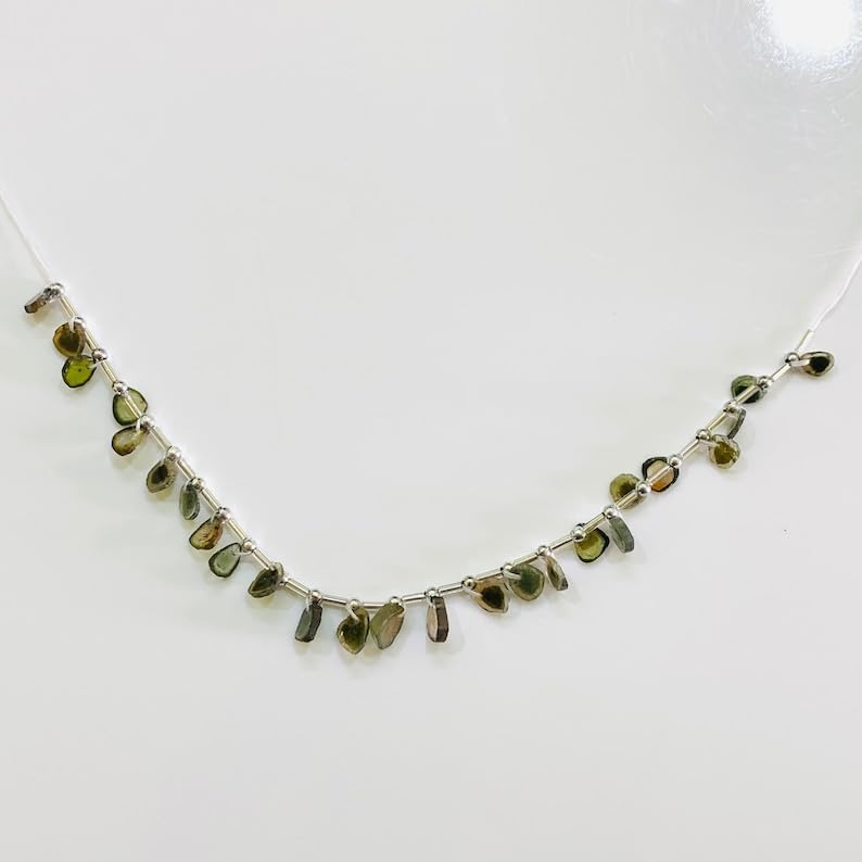 Natural Watermelon slices chips faceted Beads 6-9 mm 4 inch long string jewelry making gemstone beads for necklace bracelet