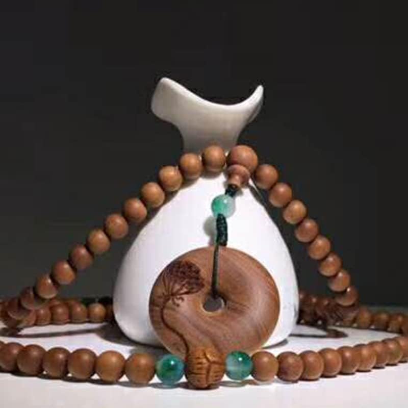 Mascot Wooden Crafts Wood Carving Art Wood Decoration Artwork 老山檀香手串阡陌繁花108颗 文玩手串念珠男女檀木佛珠手链(DIY沉水6MM老山)