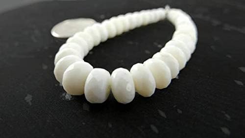african white opal | rare faceted graduated rondelle beads | mini strands of approx. 33 pieces size: 4x2mm-8x4mm