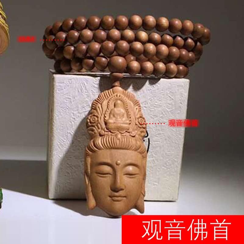 Mascot Wooden Crafts Wood Carving Art Wood Decoration Artwork 老山檀香DIY佛珠手串手链 多种规格多种款式油润手颗味馨香(观音佛首)