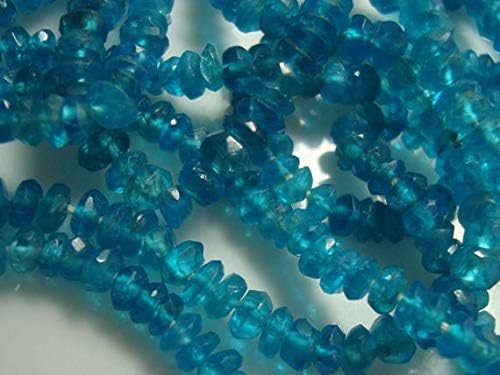 Full Strand, Vibrant Caribbean Blue Micro Faceted Apatite Rondelles - 13.5 inch- 3.5 mm Code-HIGH-62226
