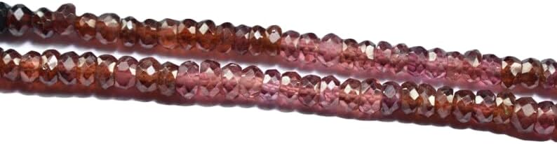 13 inch Strand of Natural gem Garnet, 4 mm Rondelle Faceted Beads for DIY Jewelry Making. | Beads_03487
