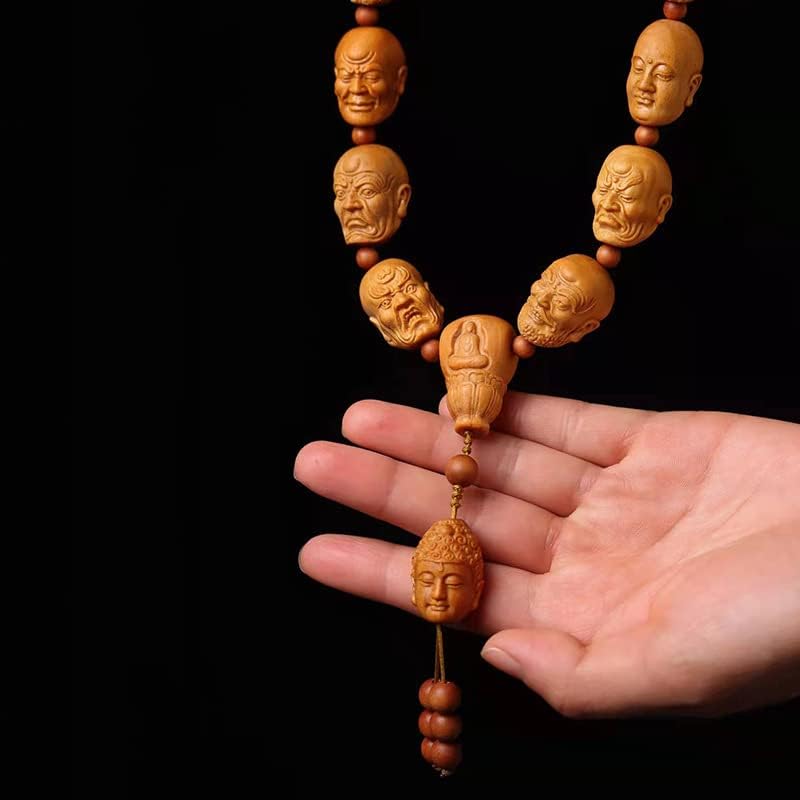 檀香十八罗汉珠车挂挂件汽车吊坠 规格2.0×20颗挂饰车后视镜(檀香十八罗汉珠车挂)