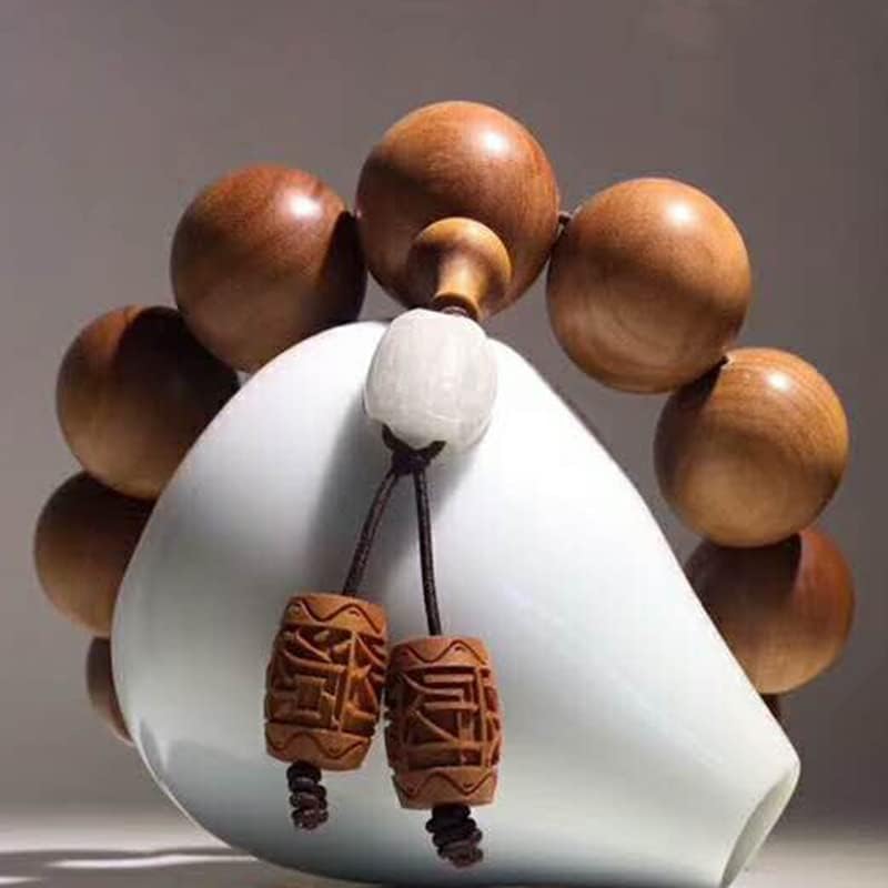 Mascot Wooden Crafts Wood Carving Art Wood Decoration Artwork 印度老山檀香手串富甲天下文玩手串 念珠男女檀木佛珠手链(DIY不沉水20MM老山)