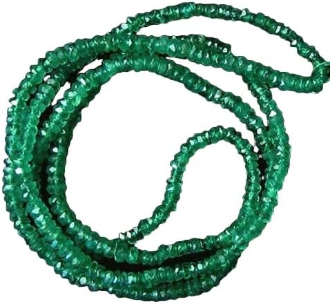18.2 Carats Natural Emerald Roundel Bead Strand 109485 for Jewelry Making