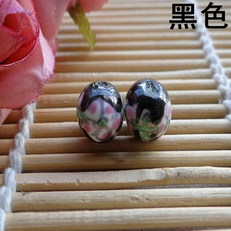 Davitu DIY Handwork Beads Woven Bracelet Accessories Printing Ceramic Beads Decal Five-Pointed Star Beads Mix Color - (Color: Mix Color, Item Diameter: 10mm)