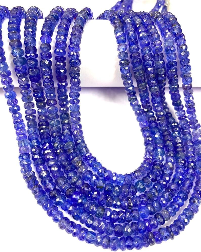 Natural Tanzanite rondelle Faceted Beads 3X4MM 20 inch Long String Jewelry Making Gemstone Beads for Necklace Bracelet
