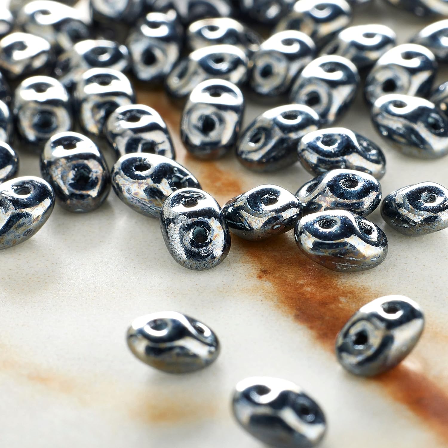 12 Pack: Superduo Two-Hole Czech Glass Beads