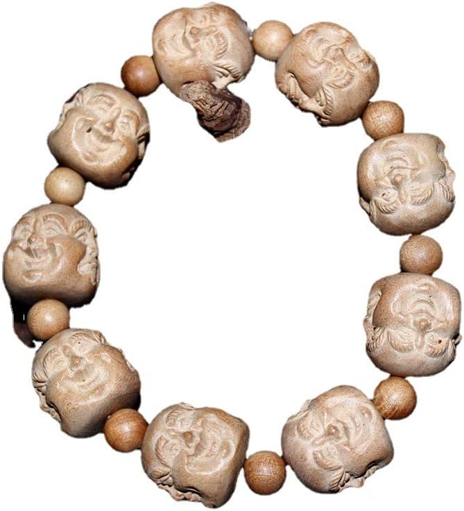 Mascot Wooden Crafts Wood Carving Art Wood Decoration Artwork 东加老山檀香雕刻珠四面佛佛珠手串2.0 1.8 1.5(东加老山檀香四面佛18M)
