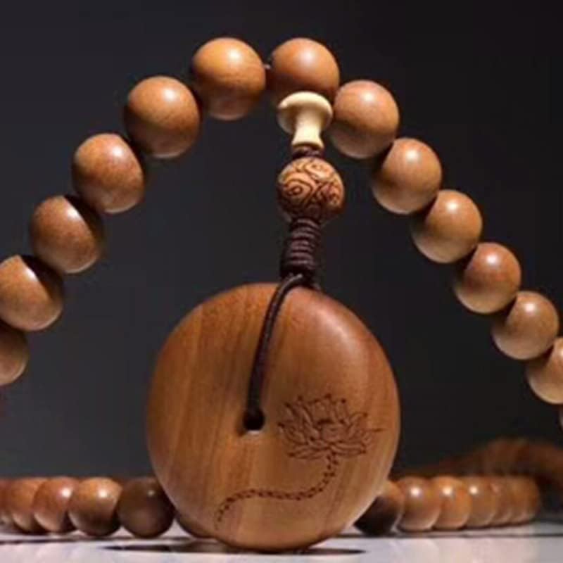 Mascot Wooden Crafts Wood Carving Art Wood Decoration Artwork 老山檀香手串生莲108颗 文玩手串念珠男女檀木佛珠手链(DIY不沉水6MM老山)