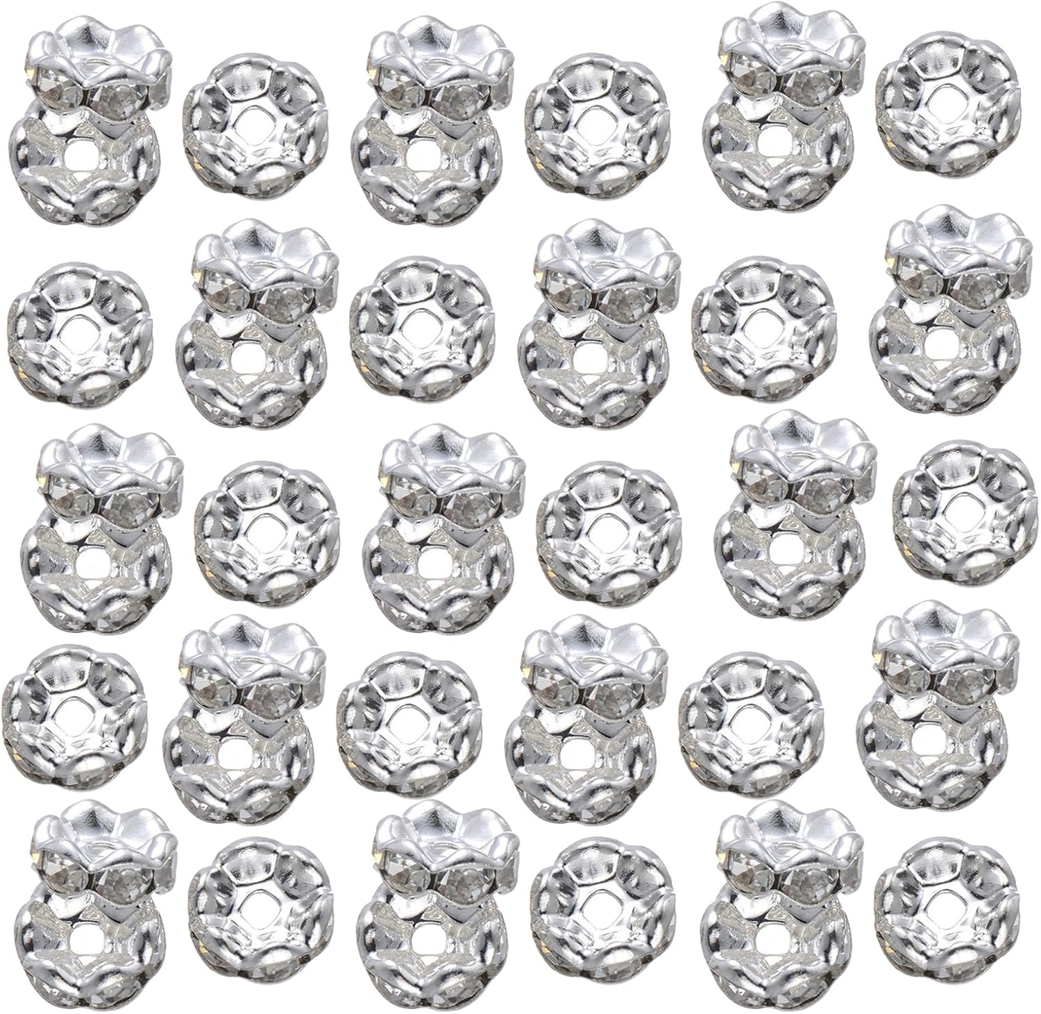 BLACKNANA 2000Pcs Multicolor Rhinestones Rondelle Spacer Beads Colorful Rhinestones Beads Suitable for Jewelry and Beadable Pens