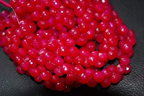 7 Inches Strand -Hot Pink Chalceny Faceted Onion Briolettes Size 7-8mm Approx Code-HIGH-56704