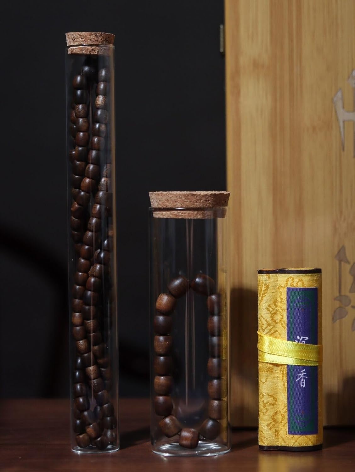 Agarwood 12+8mm Fusen Red Clay Nine Points Sinking Agarwood Set of Buddha Beads Rosary