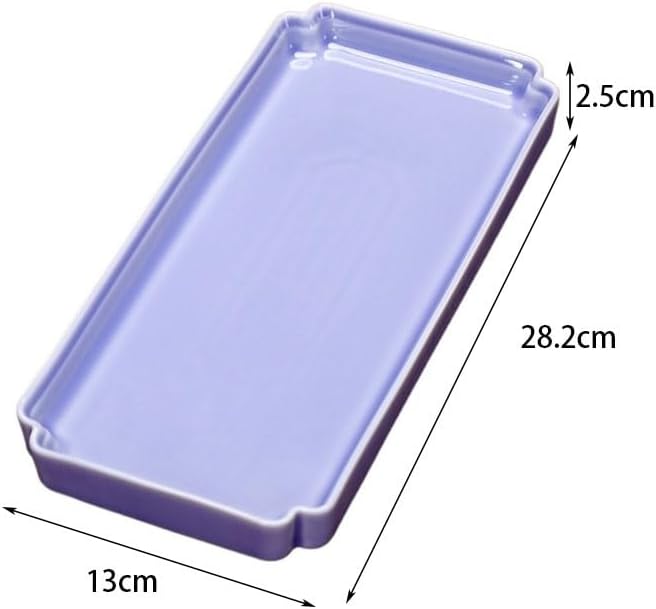 Tray Chinese Style Ceramic Tray Rectangular Afternoon Tea Snack Tray Cake Fruit Tray Snack Tray Serving Trays(A)