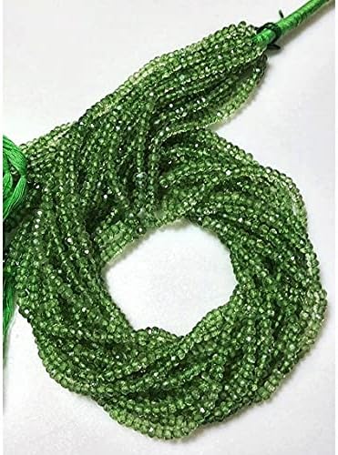 1 Strand Natural Emerald Green Beads, Micro Faceted Beads, Coated Quartz, Rondelle Beads, Wholesale Gemstones, 4mm Beads, 14 Inches
