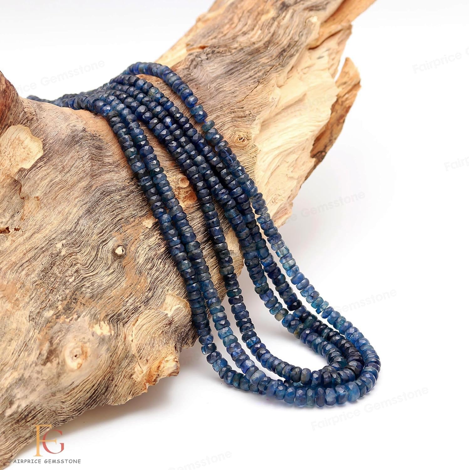 Generic AAA+ Quality Kyanite Rare Faceted Rondelle Beads, Kyanite Faceted Beads, Natural Kyanite Rondelle beads, Kyanite Gemstone Beads for Jewelry Making Necklace, Bracelet, Earring, Blue