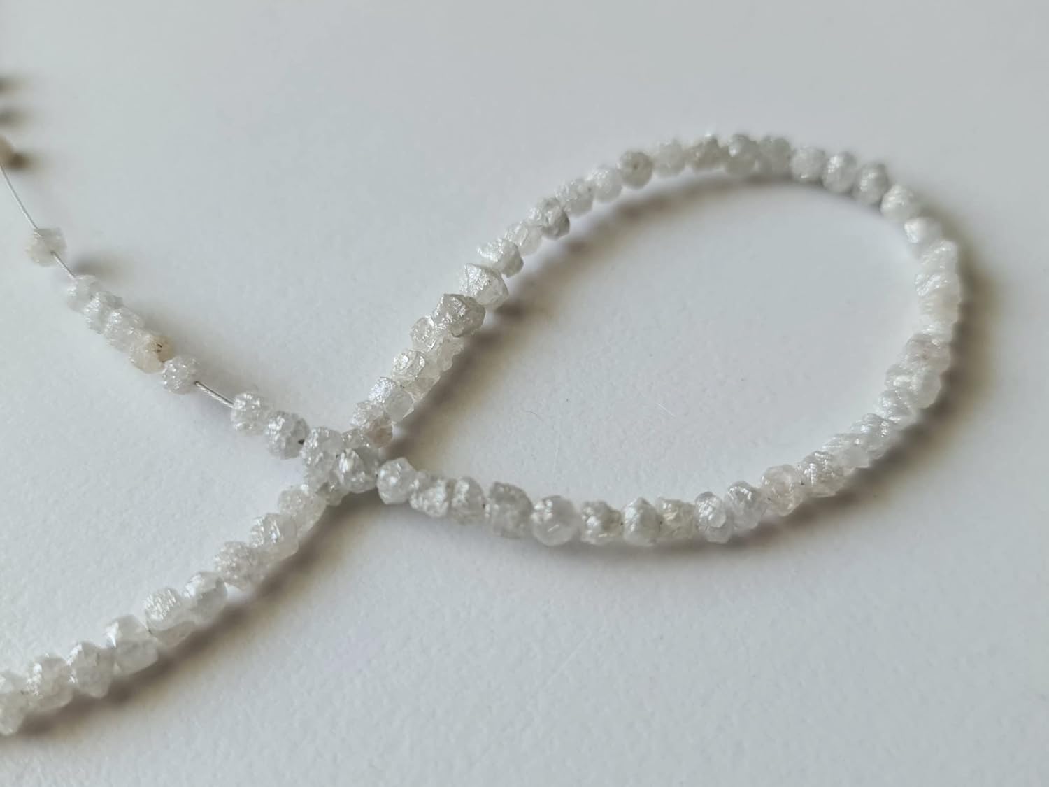 3.5-4.5mm White Gray Rough Diamond Beads, Raw White Diamond Beads, Uncut Loose Diamond Beads for Jewelry (5PCS To 10PCS Options) - PDD58, 3.5-4.5 MM Approx.